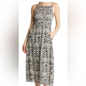Faithfull the Brand Black and White Strapless Sundress